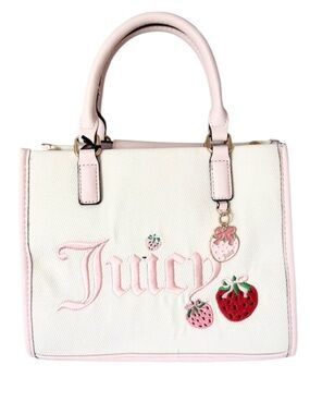 NWT Juicy Couture berry sweet tote in creme and blush pink $99